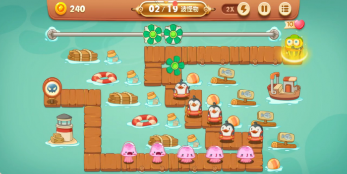 保卫萝卜3码头第52关怎么过1