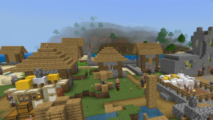 我的世界怎么让村民自己盖房子1