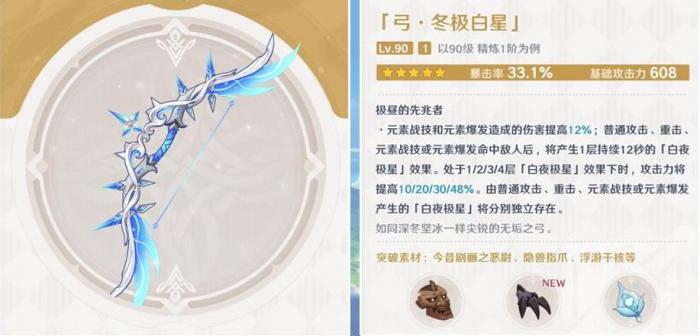 原神冬极白星适配哪些角色1