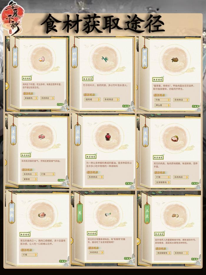 华夏千秋食材获取方法1