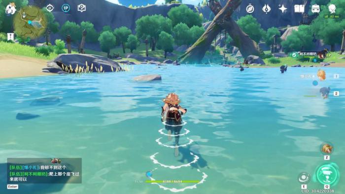 原神怎么把蓝色精灵弄到石柱1