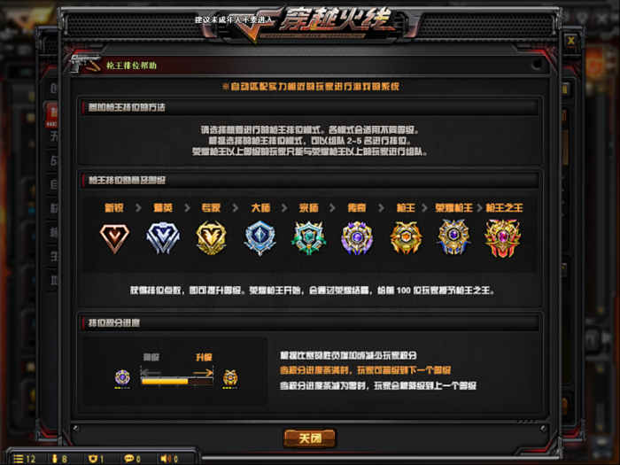 穿越火线枪王排位分数怎么算_穿越火线枪王排位积分规则