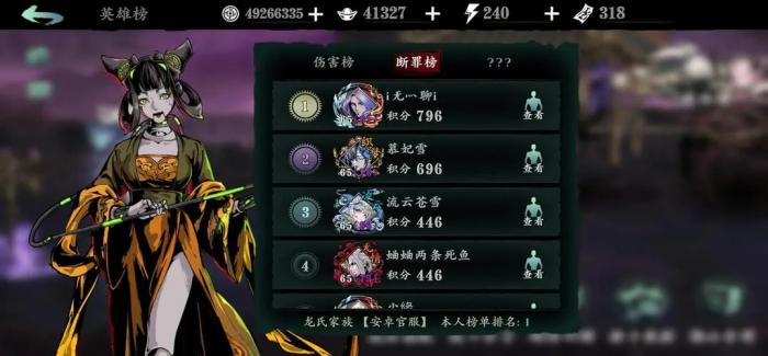 影之刃3罪体榜单怎么得前十1