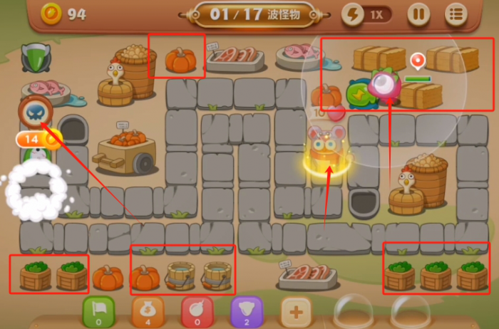 保卫萝卜3集市篇第45关怎么过_保卫萝卜3 集市第45关