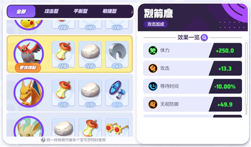 宝可梦大集结烈箭鹰持有物怎么选择1