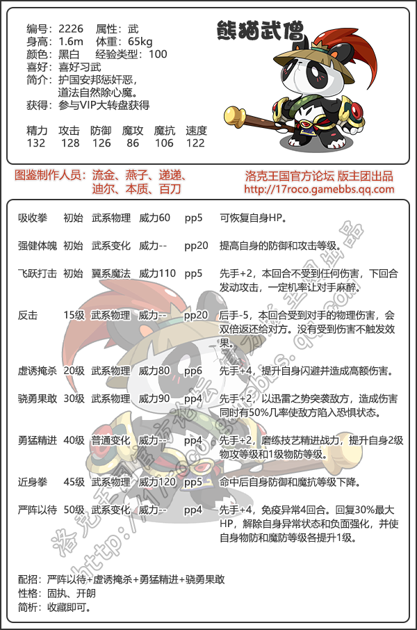 洛克王国熊猫武僧性格推荐_洛克王国狂暴熊猫配技