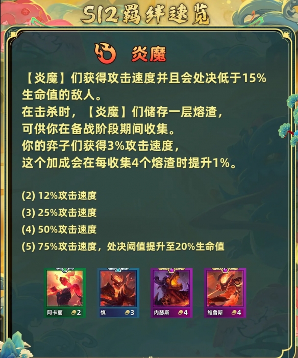 金铲铲之战S12换形炎魔阵容怎么样4