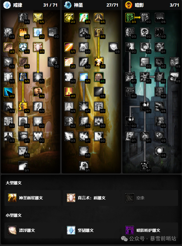 魔兽世界时光服牧师练级天赋雕文推荐2