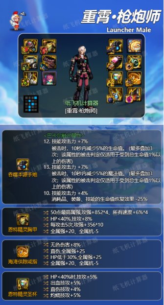 dnf男大枪神界版本毕业装备推荐2