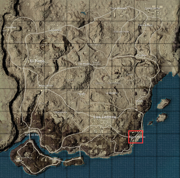 《绝地求生》沙漠图P港地理位置分析2