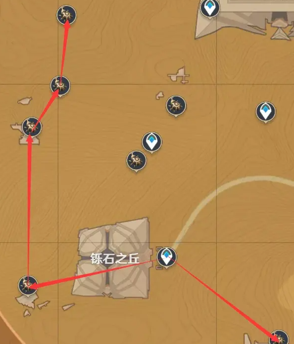 原神圣甲虫快速采集路线4