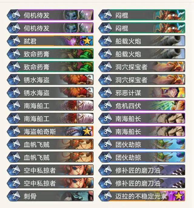 炉石传说外域的灰烬狂野海军贼卡组构筑_炉石海军贼打法思路