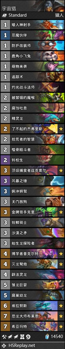 炉石传说通灵学院宇宙猎卡组_炉石传说宇宙猎人