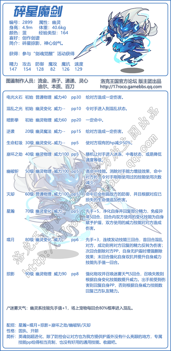 洛克王国碎星魔剑技能表_洛克王国碎星魔剑技能表图