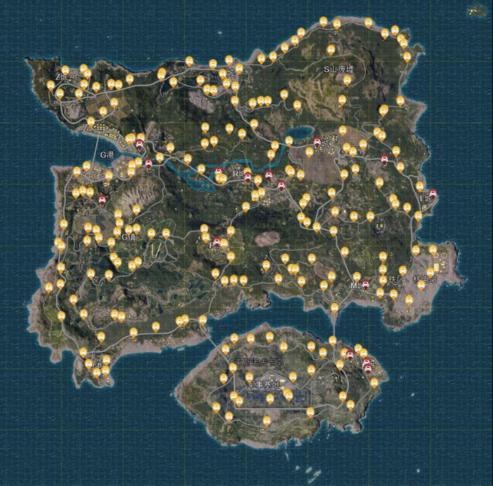 《绝地求生》老图全物资标注地图分享3