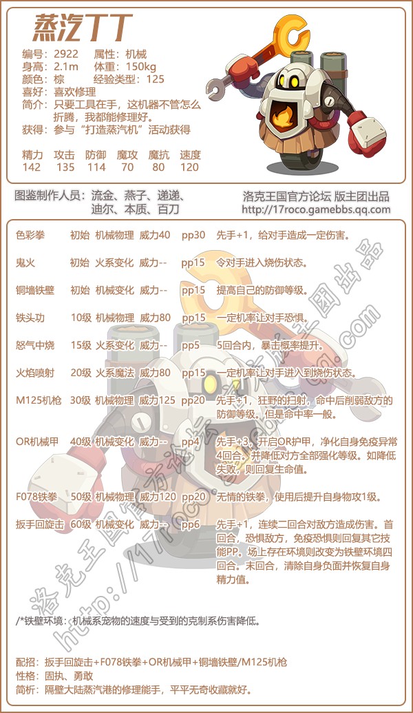 洛克王国蒸汽叮叮技能表_洛克王国蒸汽机技能