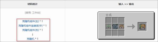 我的世界克隆机合成表_我的世界克隆指令