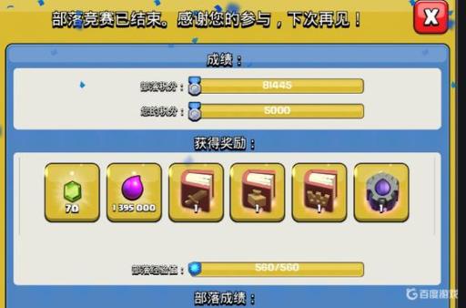 部落冲突部落竞赛最高多少个奖励?1