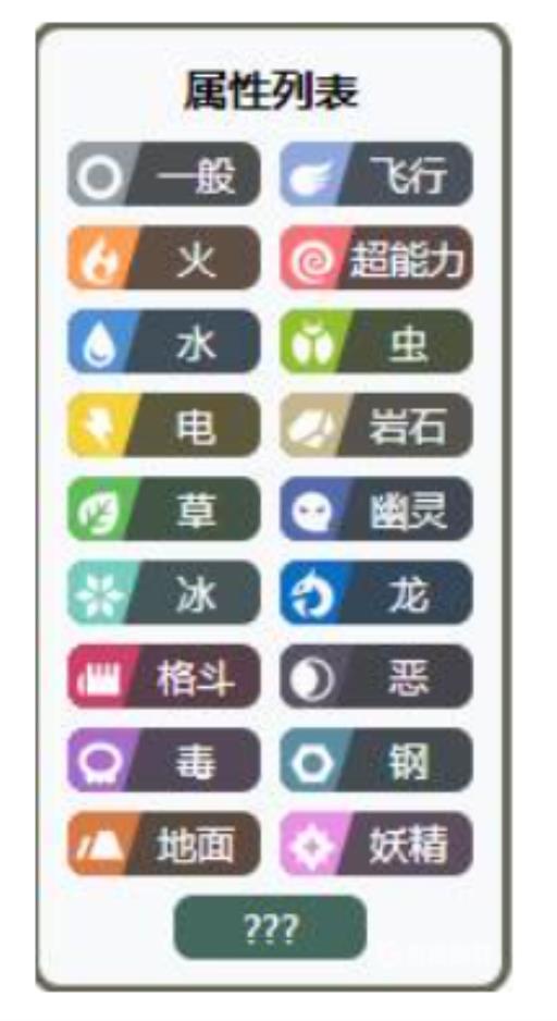 神奇宝贝十八种属性是什么?2