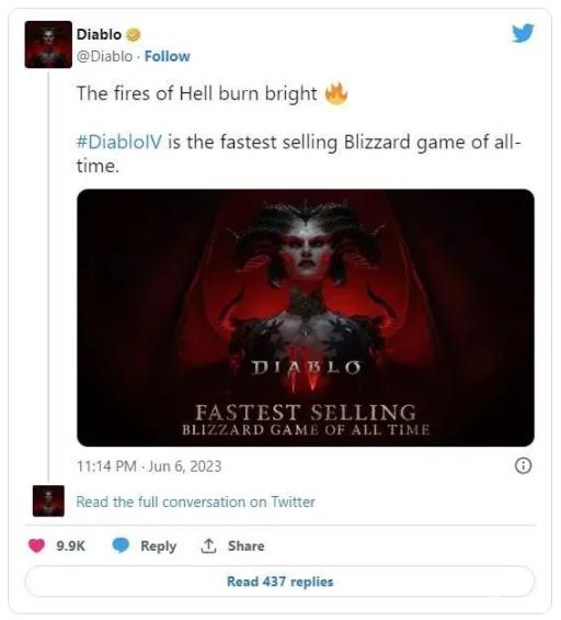 暗黑4全球首日销量是多少?_暗黑4预售