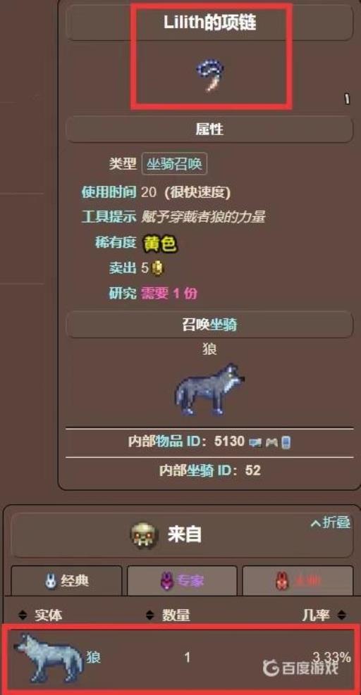 泰拉瑞亚莉莉丝的项链怎么弄?2