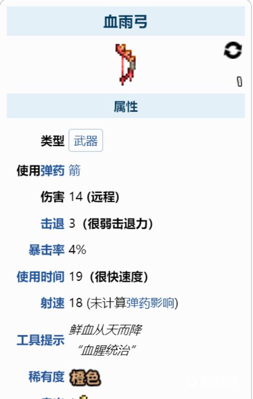 泰拉瑞亚血雨弓怎么获得?2