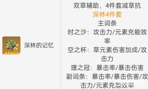 原神草主辅助圣遗物和武器怎么配?4