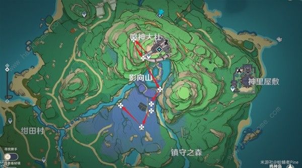 原神4.3绯樱绣球采集路线位置大全3