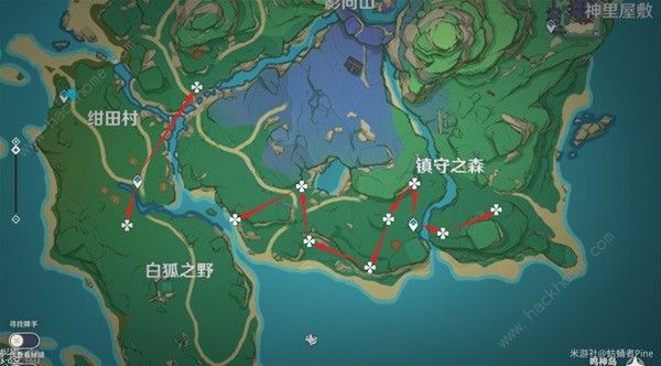 原神4.3绯樱绣球采集路线位置大全7