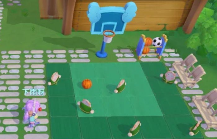 摩尔庄园篮球场怎么布置2