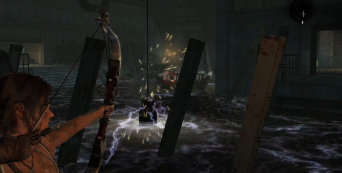 古墓丽影怎么把电线从水里移出来3