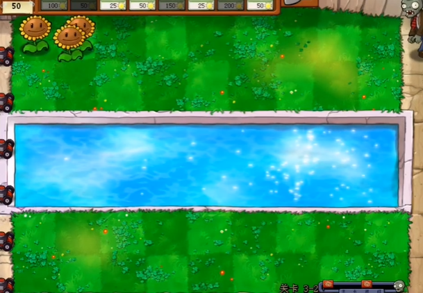 植物大战僵尸泳池关卡怎么打1