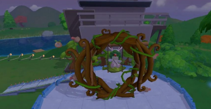 摩尔庄园秋千怎么放进亭子2