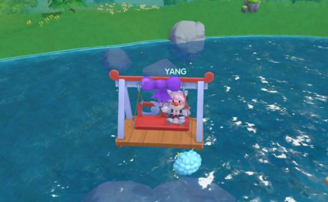 摩尔庄园水上怎么放东西1