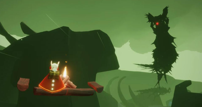 光遇中暴风眼的龙怎么过1