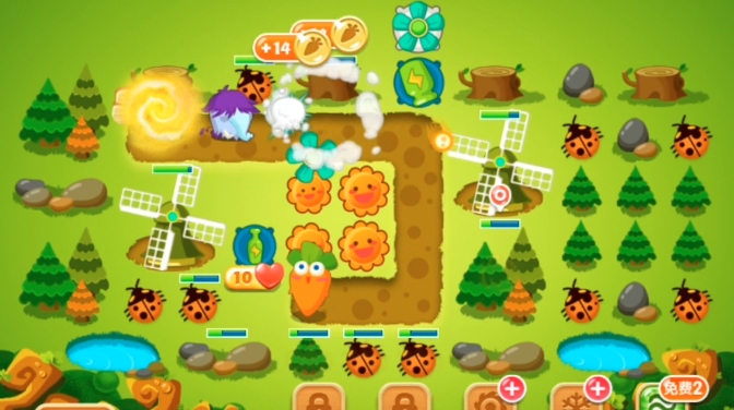 保卫萝卜2第十七关怎么打才能赢1