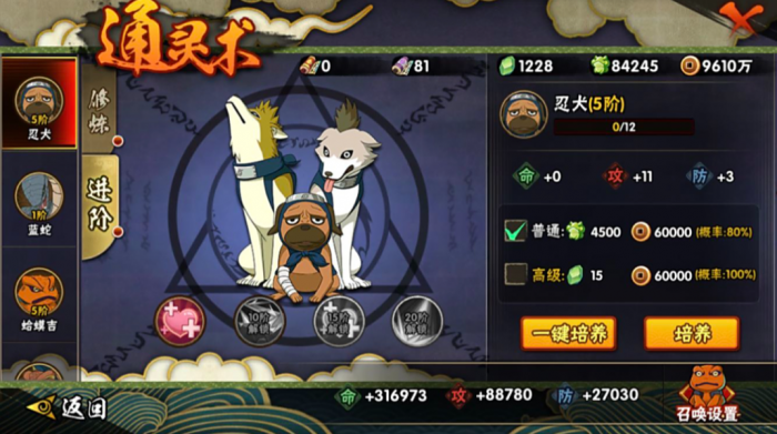 火影忍者升装备还是通灵好2