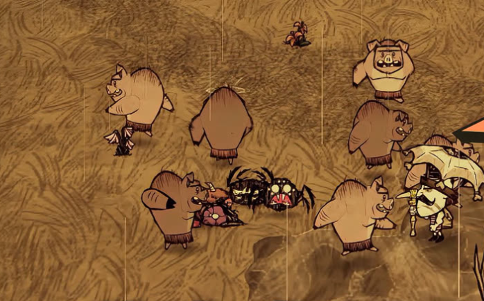 饥荒猪人和蜘蛛怎么互刷1