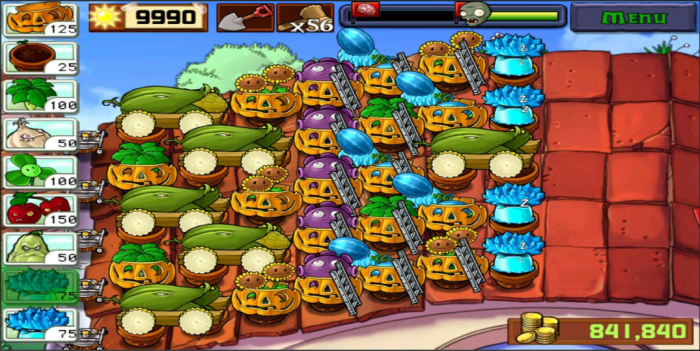 植物大战僵尸无尽版怎么布阵屋顶1